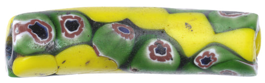 Antique Venetian Millefiori Elbow Mosaic Trade Bead, 35X9Mm - alternate view