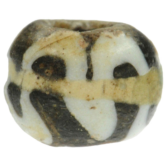 Rare Banded Fustat Islamic Glass Trade Bead, 1100 - 1200 Ad - alternate view