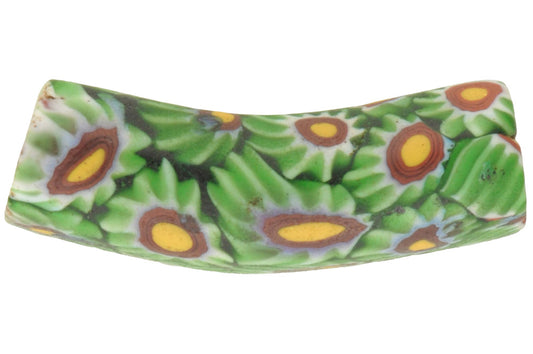 Antique Venetian Tabular Millefiori Surfboard Bead - Mosaic Glass Trade Bead - alternate view