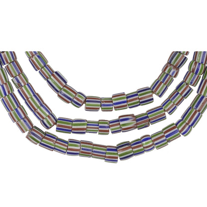 Old Matching Strand Of 4-Layer Striped Chevron Venetian Trade Beads