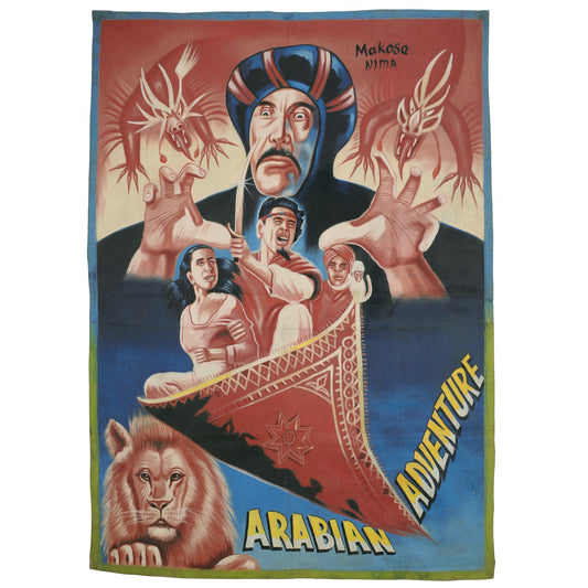 Authentic Hand-Painted Arabian Adventure Movie Poster From Ghana