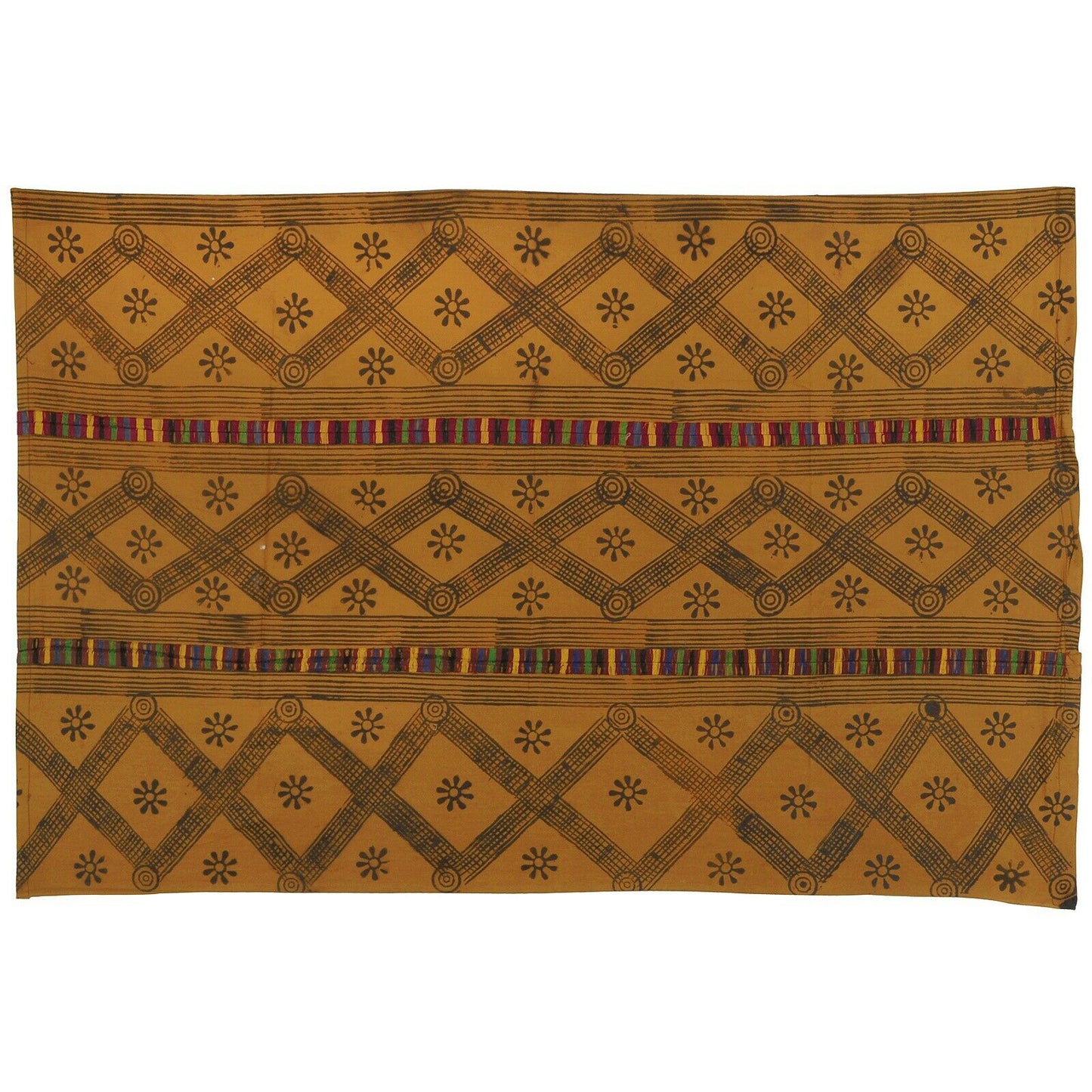 Hand Stamped Adinkra Cloth – Vintage 1970s Woman Size