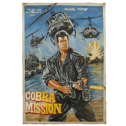 Cobra Mission Ghanaian Movie Poster - Authentic Hand-Painted Art