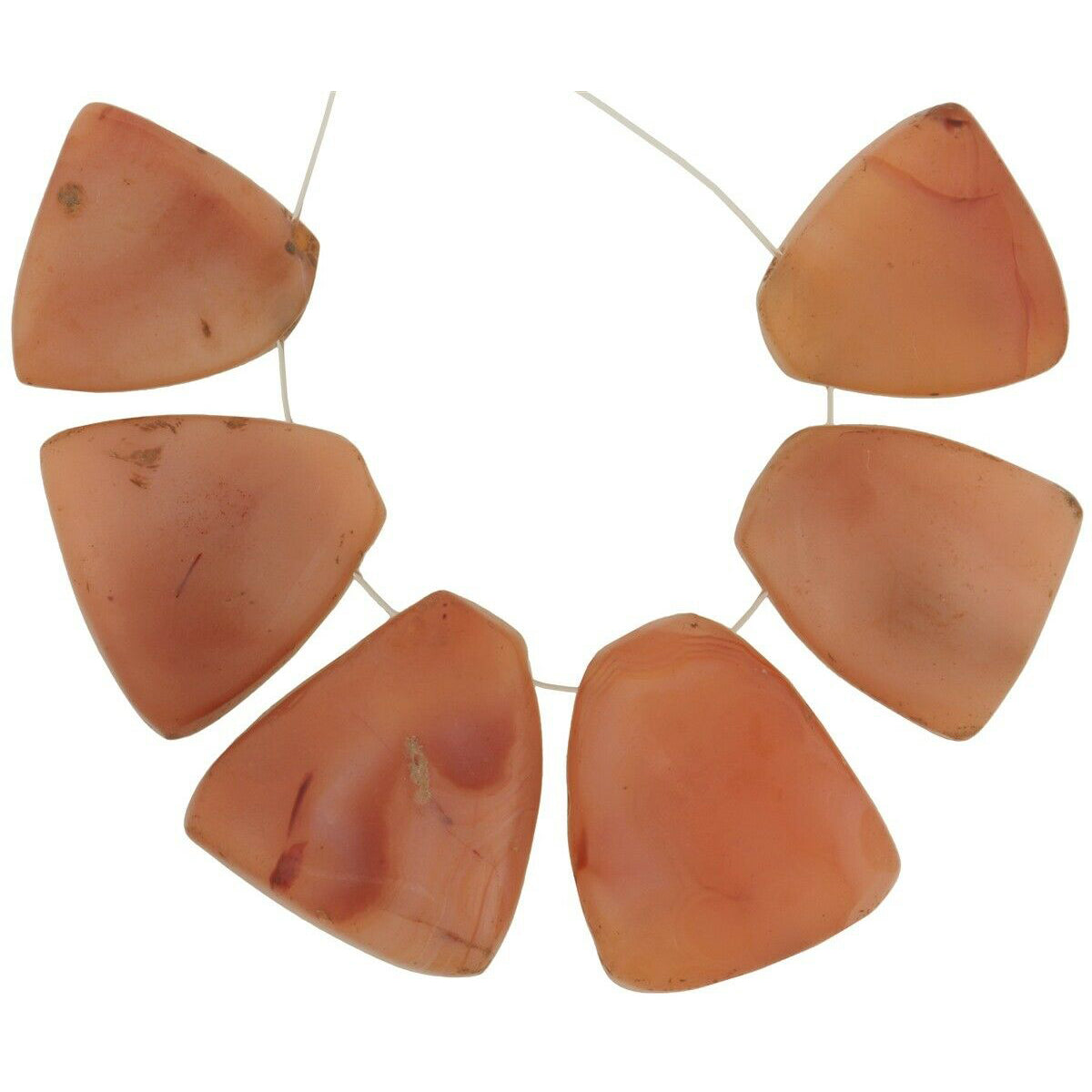 Antique Carnelian & Agate Trade Beads from Cambay – 31–32 mm Pendants