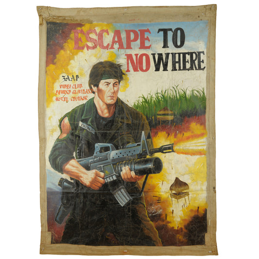 Escape To Nowhere Movie Poster - Hand Painted Art (Ghana) - horror scene artwork