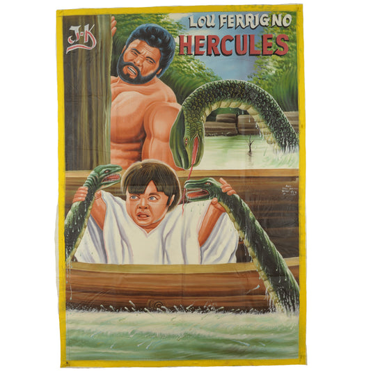 Hercules - Genuine Hand-Painted Ghanaian Movie Poster 58" X 39"