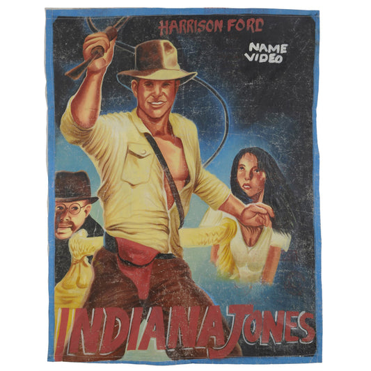 Authentic Indiana Jones Ghanaian Hand-Painted Movie Poster Art