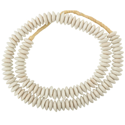 African Recycled Krobo Glass Disk Beads - 24" Strand, Handmade