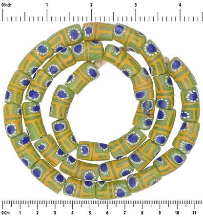 Fancy Krobo African Trade Beads - Recycled Glass From Ghana - close-up