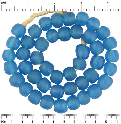 Translucent African Trade Beads - Powder Glass Krobo 13Mm - zoomed-in detail