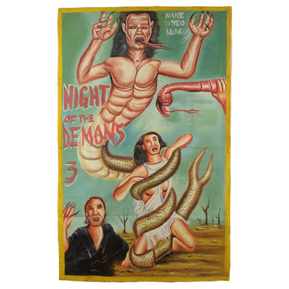 Night Of The Demons 3 Movie Poster - Hand-Painted Ghana Art - horror scene artwork