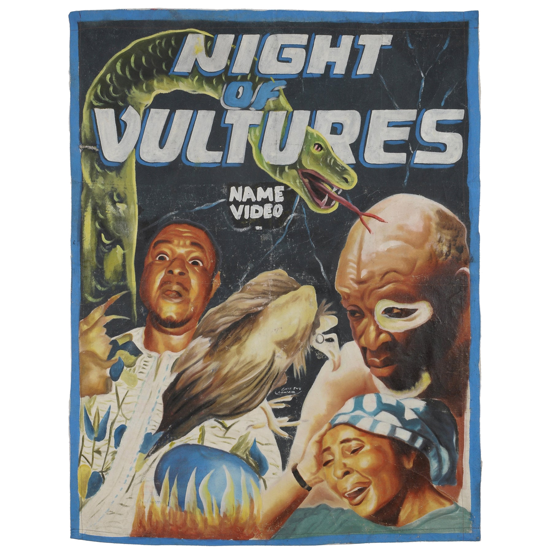 Night Of Vultures Movie Poster - Authentic Hand-Painted Ghanaian Art