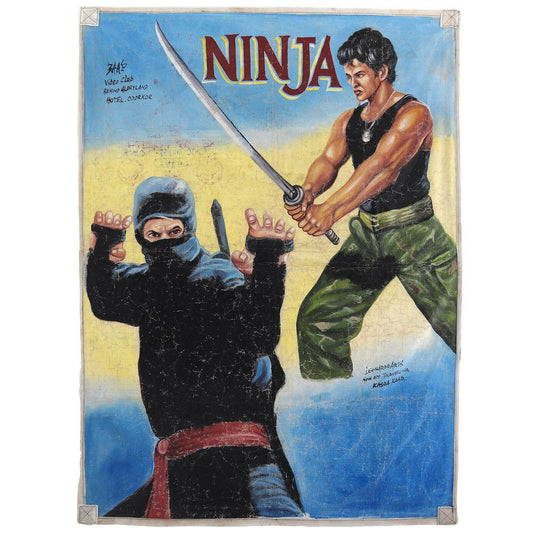 Ninja Movie Poster - Authentic Hand-Painted Ghana Art