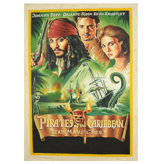 Pirates Caribbean: Dead Man'S Chest - Ghana Hand-Painted Movie Poster