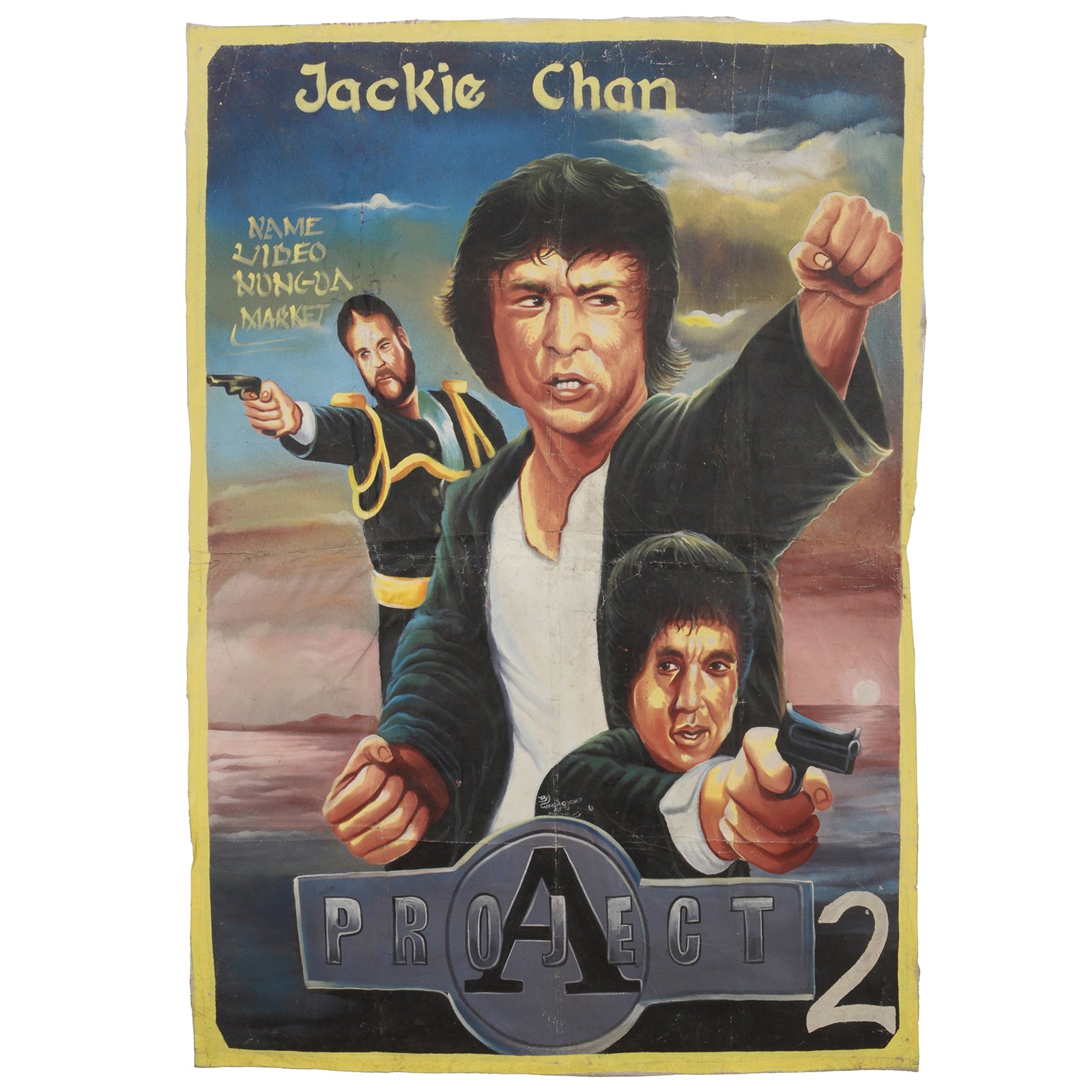 Project A 2 Movie Poster - Authentic Ghana Hand-Painted Art
