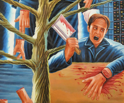 Quicksilver Highway Movie Poster - Hand Painted Ghana Art - close-up