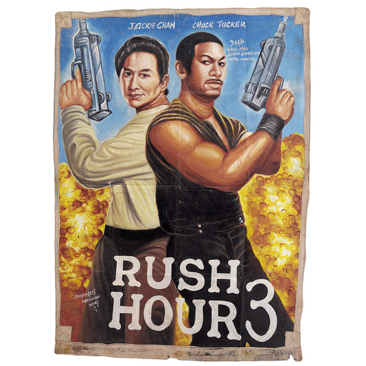Hand-Painted Rush Hour 3 Movie Poster For Ghana Cinema Art
