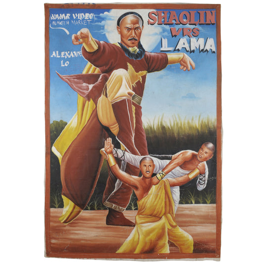 Hand-Painted Ghana Movie Poster - Shaolin Vrs Lama (Martial Arts)