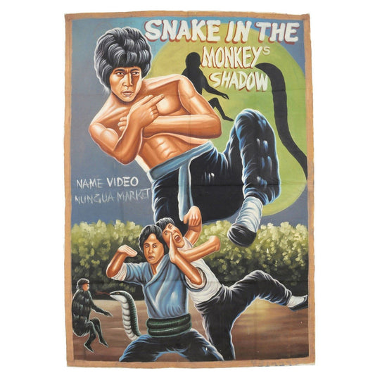 Snake In The Monkeys Shadow Movie Poster - Ghana Hand-Painted Art