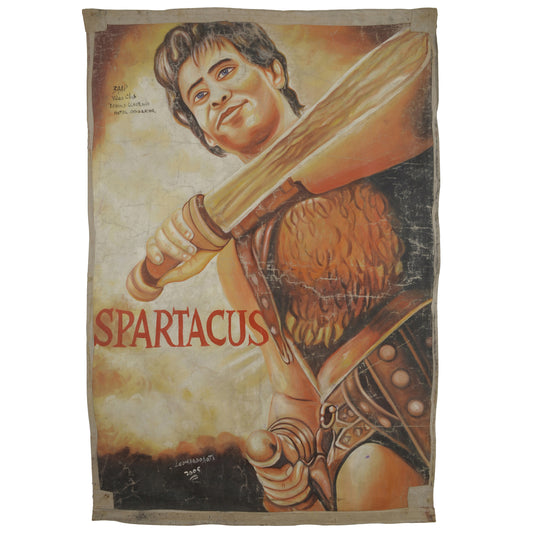 Spartacus Hand-Painted Ghanaian Movie Poster - Collectible Art