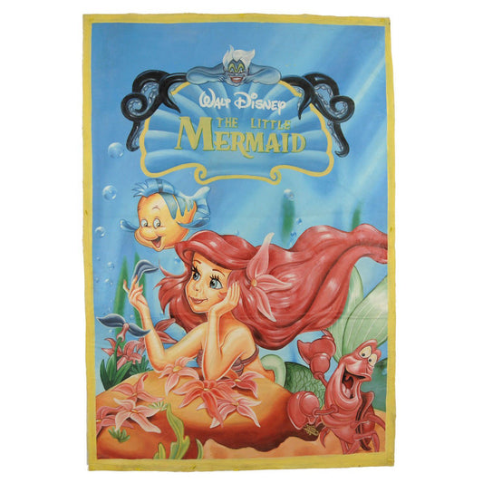 The Little Mermaid Hand-Painted Ghanaian Movie Poster - Unique Art