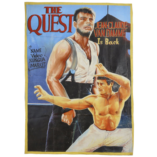 Unique Hand-Painted 'The Quest' Movie Poster - Authentic Ghanaian Art