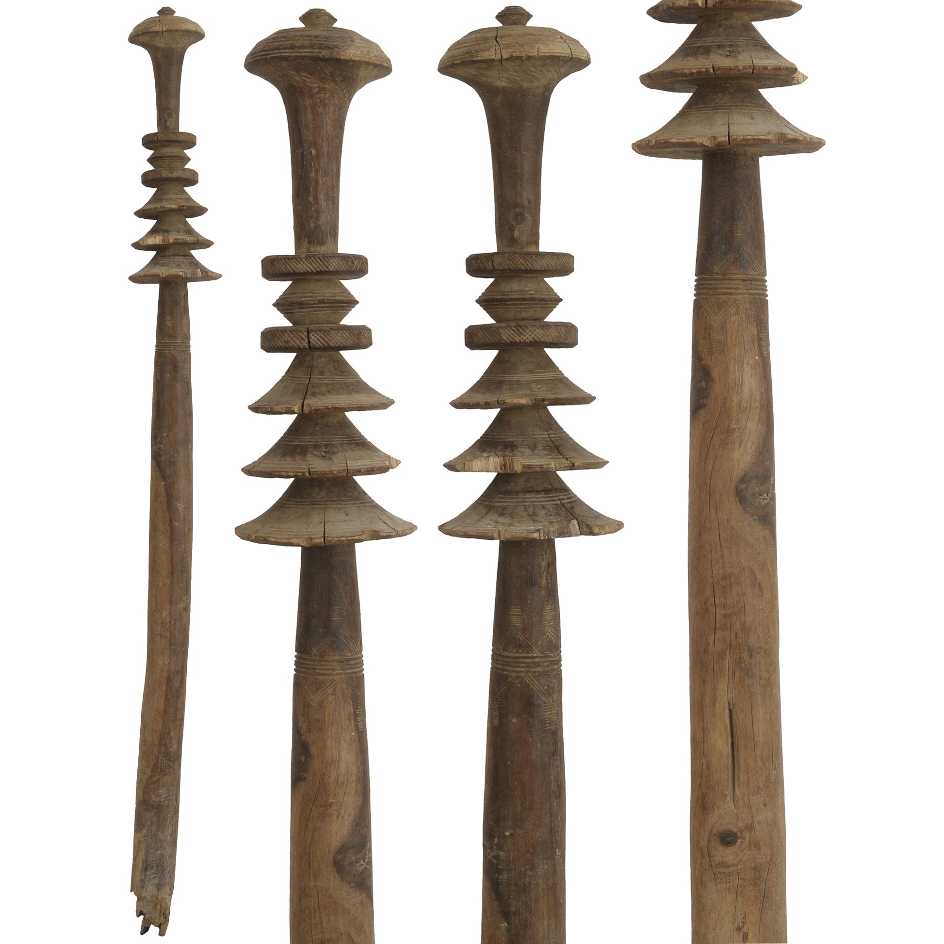 Tuareg Tent Post 37″ – Hand‑Carved Wooden Entrance Marker