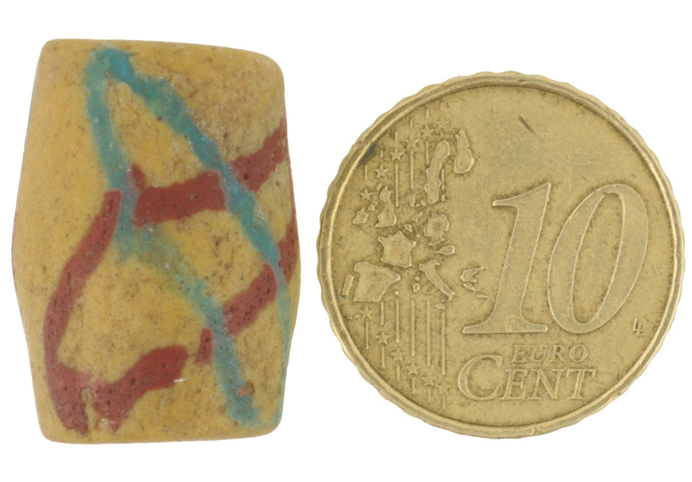 Rare Old Akoso Powder Glass Bead – 21 × 15 mm Krobo Trade Bead