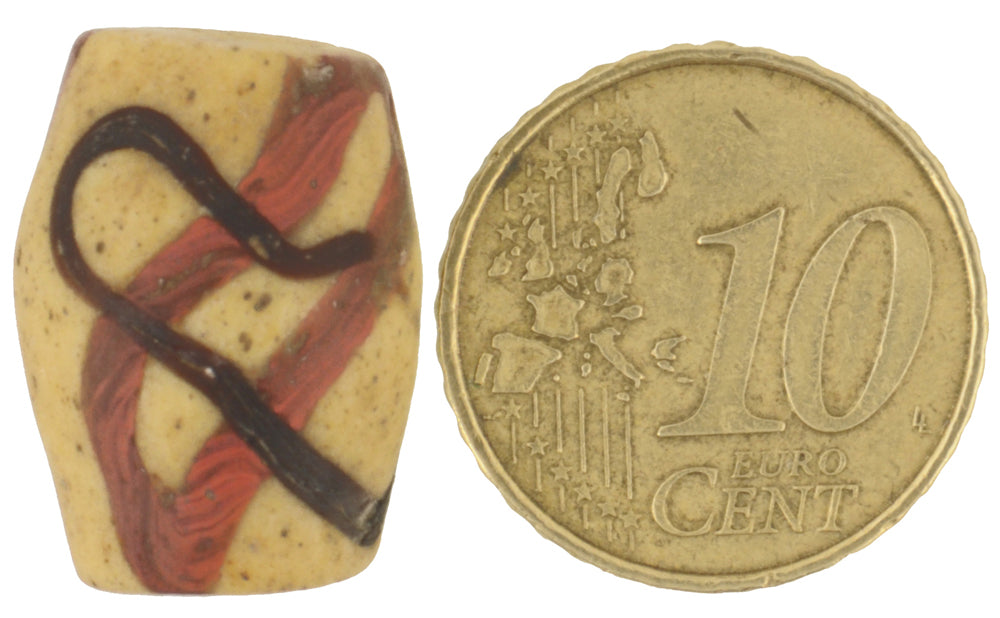 Authentic Old Akoso Krobo Powder Glass Bead – 19×14 mm African Trade