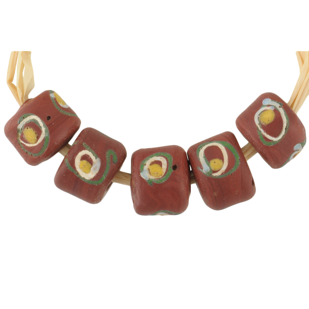 Rare Antique "Eye" Venetian Lampwork Glass Trade Beads, 9X7Mm