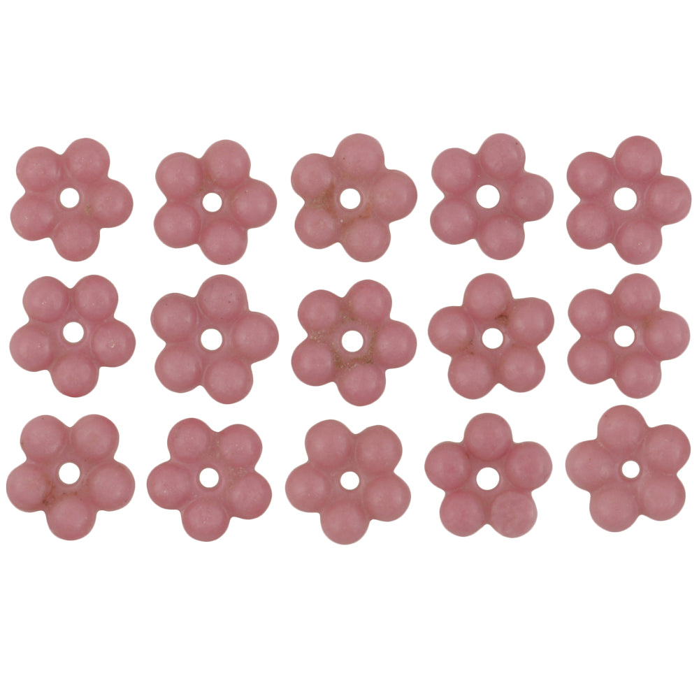 Vintage Flower Molded Glass African Trade Beads, Czech 9Mm