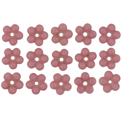 Vintage Flower Molded Glass African Trade Beads, Czech 9Mm