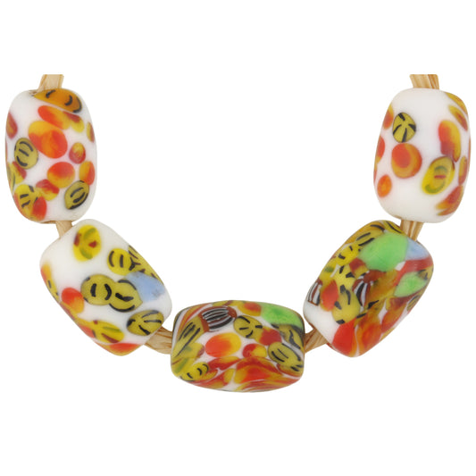 Old Vintage Millefiori Czech Glass Mosaic Trade Beads