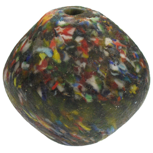 Large African Bicone Recycled Glass Beads From Ghana