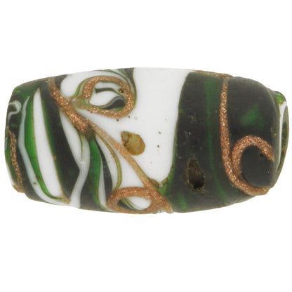 Rare Antique Floral Venetian Lampwork Bead, Aventurine Trail, African Trade - horror scene artwork