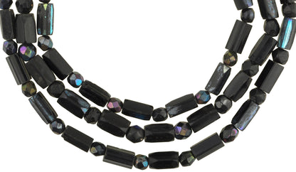 Vintage Fumed Faceted Bohemian Czech Glass African Trade Beads - alternate view
