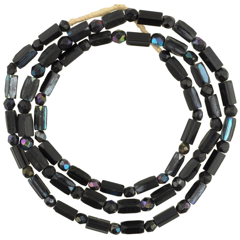 Vintage Fumed Faceted Bohemian Czech Glass African Trade Beads