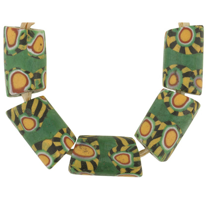 Antique Green Banded Venetian Millefiori African Trade Beads