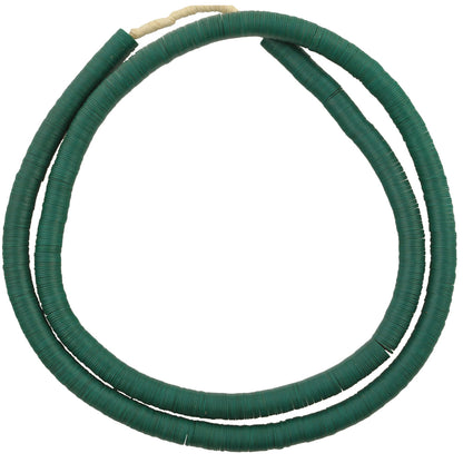 Rare Vintage Green Vulcanite Disk Czech Bohemian African Trade Beads