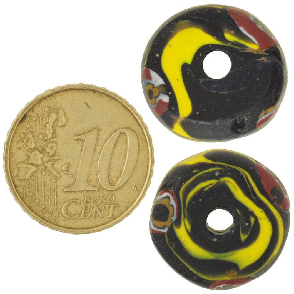 Rare Large Antique Millefiori Venetian Mosaic Trade Beads - alternate view