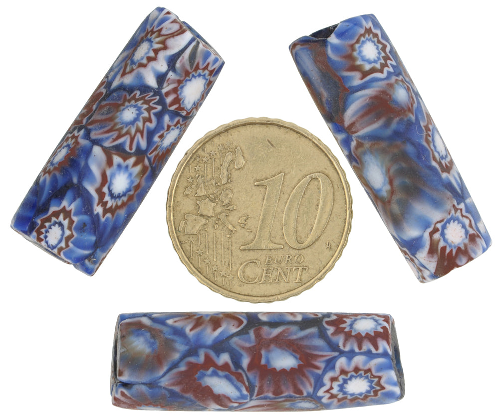 Antique Large Millefiori Venetian Mosaic Trade Beads - African Trade - alternate view