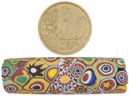 Rare Antique Large Multimurrine Venetian Millefiori Mosaic Trade Bead - 47Mm - alternate view