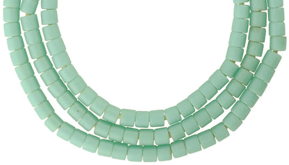 Vintage Medium-Sized Tile Czech Glass Trade Beads Strand - alternate view