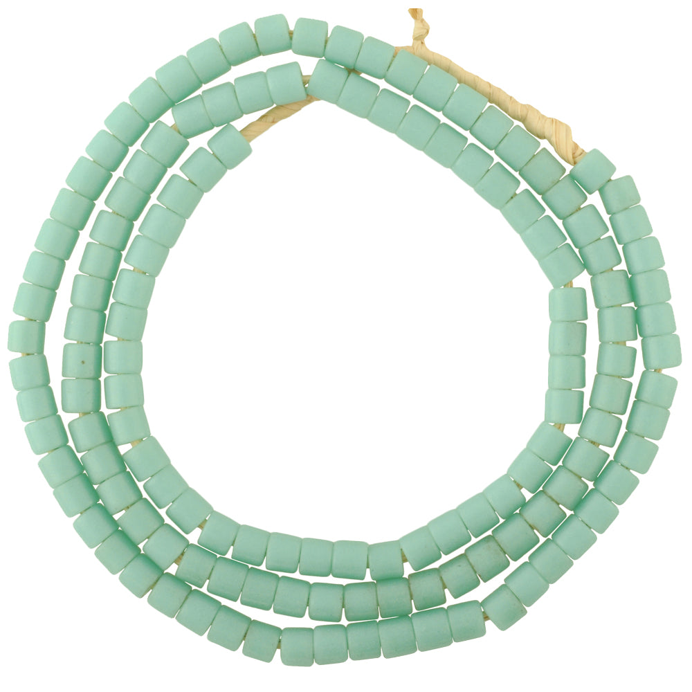 Vintage Medium-Sized Tile Czech Glass Trade Beads Strand