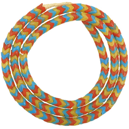 Old Bohemian "Snake Chain" Glass Trade Beads, 25" Strand