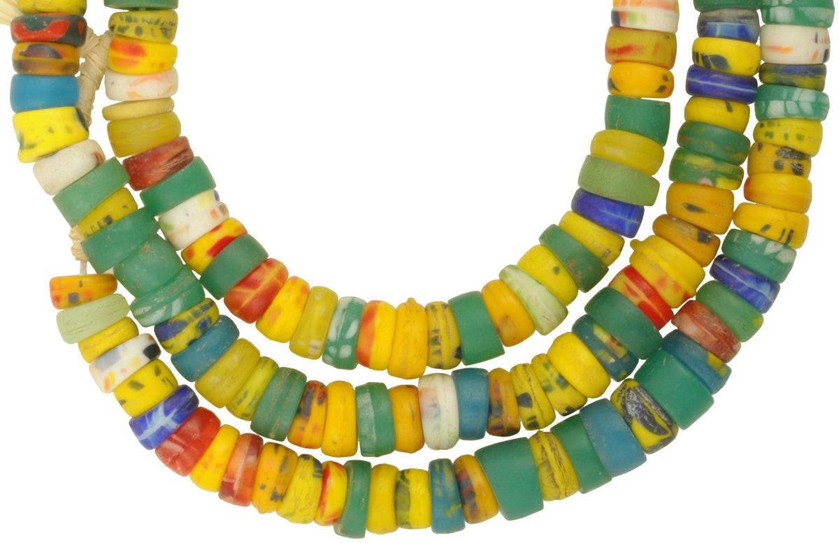 Vintage African Trade Beads: Old Bohemian Molded Czech Glass (6-9Mm) - alternate view