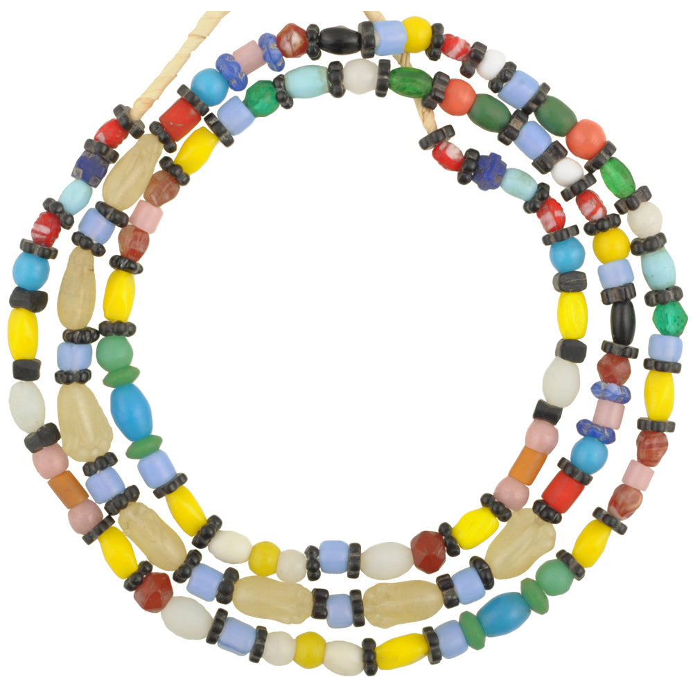 Old Bohemian Glass Trade Beads - Vintage African Czech Strand