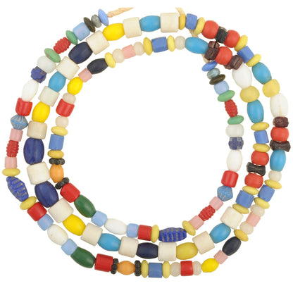 Old Bohemian/Czech Glass Trade Beads, 4-7Mm, Vintage Strand