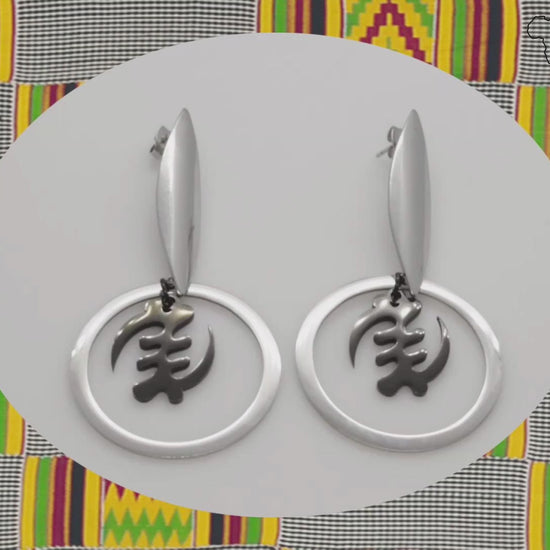 Gye Nyame Stud Earrings - African-Inspired Stainless Steel Jewelry