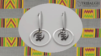 Gye Nyame Stud Earrings - African-Inspired Stainless Steel Jewelry